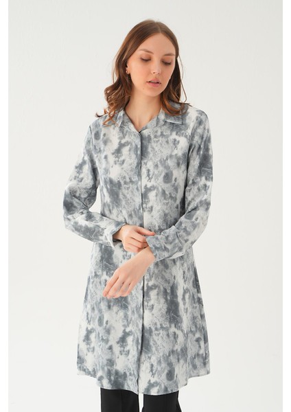 4236A Desenli Tunik Gri