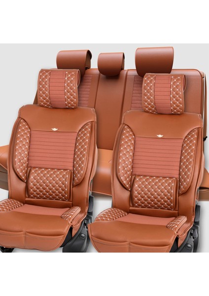 Infiniti EX30D Uyumlu Deri Oto Koltuk Kılıfı Ön Arka Set Tarçın Elite Model Sc