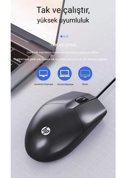 M260 1200 Dpı USB Kablolu Optik Oyuncu Mouse Siyah (Ramwhite Türkiye Garantili)
