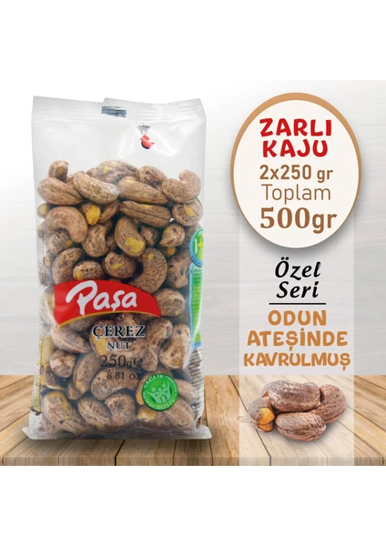 Paşa Kuruyemiş Odun Ateşinde Kavrulmuş Zarlı Kaju 250 gr x 2 Adet (1. Kalite)