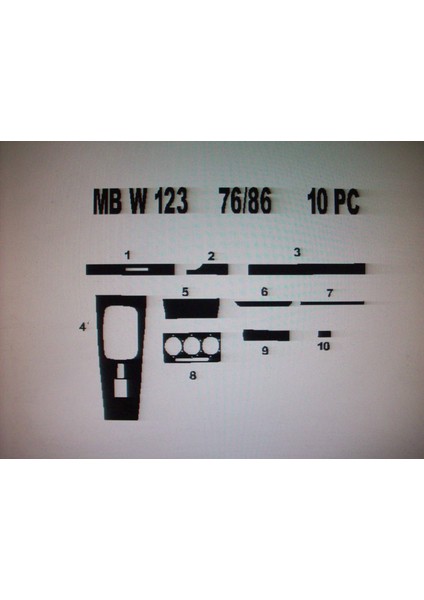 Mercedes 123 Kasa 10 Parça Torpido Kaplama