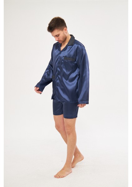 Erkek Ropdöşambır Ve Saten Pijama Takımı 4'Lü Set- Ropman