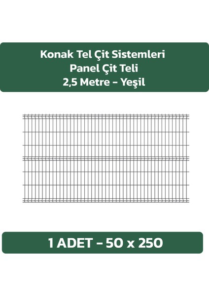 TEL ÇİT SİSTEMLERİ 1 ADET PANEL ÇİT TELİ 50X250 CM YEŞİL