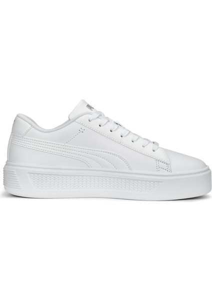 Kadın Puma White Puma Smash Platform V3 Beyaz Kadın Günlük Spor Ayakkabı