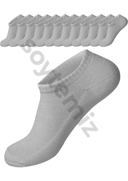 Unisex Cotton Görünmez Sneakers Spor Çorap Gri 12 Çift