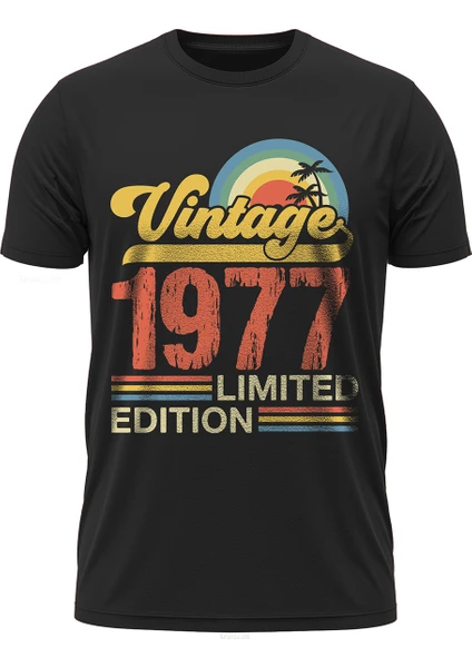 Vintage 1977 Limited Edition - Özel Retro Tasarım Baskılı Unisex T-Shirt