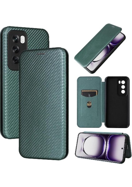 Oppo Oppo 12 5g Manyetik Karbon Fiber Tam Koruma Flip Case Için Flip Case (Yurt Dışından) fiyatları