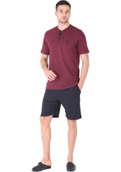 Erkek Bordo 4'lü Pijama Takımı 224016 modelleri