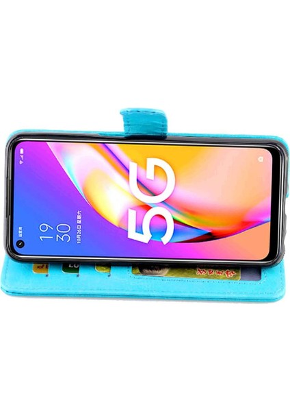 Oppo A93 5g Kickstand Darbeye Dayanıklı Manyetik Kapatma Kartı Pu Için Flip Case (Yurt Dışından)