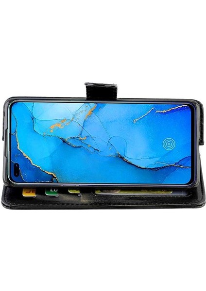 Oppo Reno3 Pro Kart Tutucu Manyetik Kapatma Darbeye Pu Için Flip Case (Yurt Dışından)