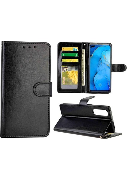 Oppo Reno3 Pro Kart Tutucu Manyetik Kapatma Darbeye Pu Için Flip Case (Yurt Dışından)