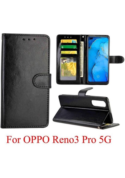 Oppo Reno3 Pro Kart Tutucu Manyetik Kapatma Darbeye Pu Için Flip Case (Yurt Dışından)