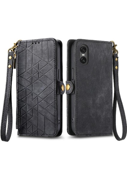 Sony Xperia 10 Vı Cüzdan Için Flip Case Basit Iş Darbeye Deri (Yurt Dışından)