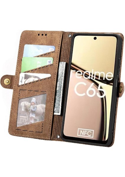 Realme C65 Flip Kapak Kılıf Için Flip Case Basit Iş Cüzdan (Yurt Dışından)