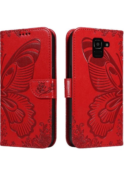 Samsung Galaxy J6 2018 Için Flip Case Ayrılabilir El Kayışı Kabartmalı Yüksek (Yurt Dışından)