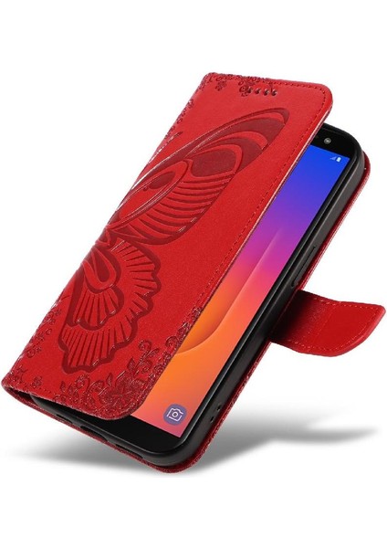 Samsung Galaxy J6 2018 Için Flip Case Ayrılabilir El Kayışı Kabartmalı Yüksek (Yurt Dışından)