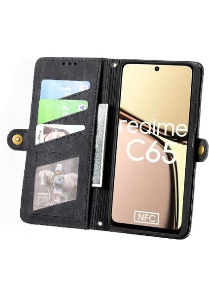 Realme C65 Flip Kapak Kılıf Için Flip Case Basit Iş Cüzdan (Yurt Dışından)