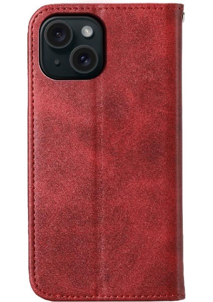 IPhone 15 Için Flip Case Standı Eşkenar Dörtgen Şekli Cüzdan El Kayışı Günlük Kullanım (Yurt Dışından) fırsatları