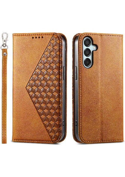 Samsung Galaxy Flip Eşkenar Dörtgen Şekli El Kayışı Cüzdan Günlük Kullanım Için Flip Case (Yurt Dışından)