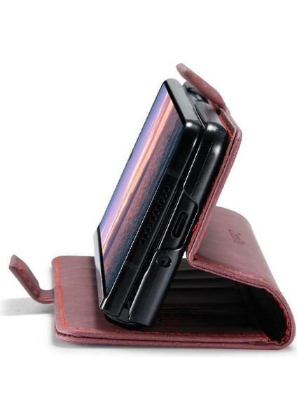 SZY Market Samsung Galaxy Z Için Flip Case Fold 6 5g Kılıf Kart Yuvası Kickstand Manyetik (Yurt Dışından)