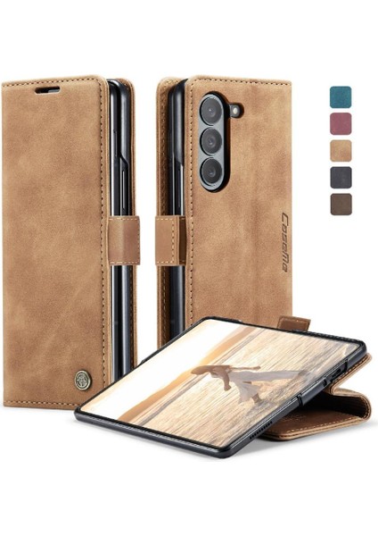 SZY Market Samsung Galaxy Z Için Flip Case Fold 6 5g Kılıf Kart Yuvası Kickstand Manyetik (Yurt Dışından)