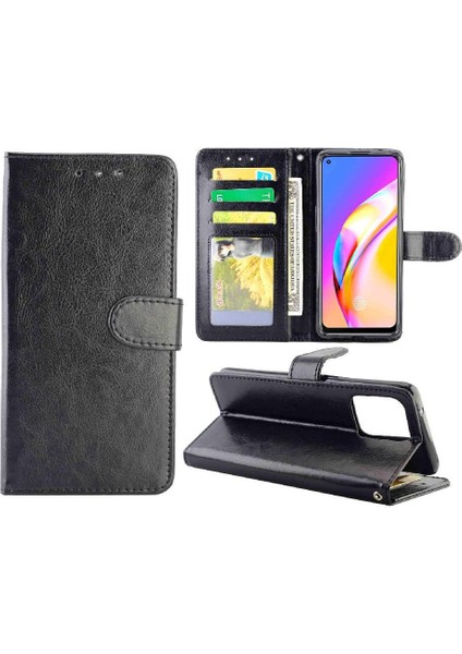 SZY Market Oppo A94 4g Için Flip Case Kickstand Pu Deri Kart Tutucu Darbeye (Yurt Dışından)