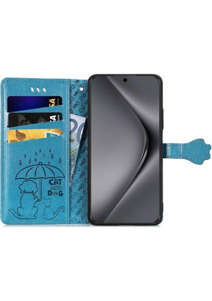 SZY Market Huawei Pura 70 Ultra Darbeye Kısa Kayış Karikatür Hayvanlar Için Flip Case (Yurt Dışından)