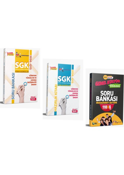 2024 Sgk Gys (Hazırk+Soru Bankası+Genel Kültür/güncel Soru Bankası) 3'lü Set
