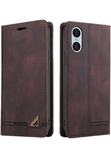 Sony Xperia 10 Vı Premium Deri Premium Deri Iki Için Flip Case (Yurt Dışından)