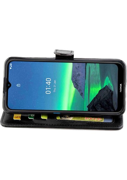 SZY Market Nokia 1.4 Kickstand Manyetik Kapatma Pu Deri Kart Tutucu Için Flip Case (Yurt Dışından)