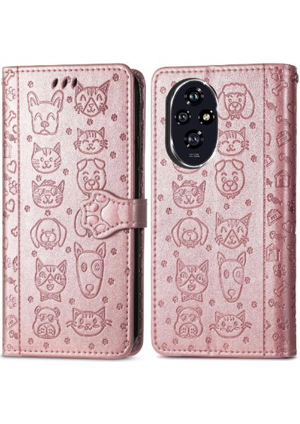 Onur Için Flip Case 200 Pro Kısa Kayış Deri Kılıf Darbeye Karikatür (Yurt Dışından)