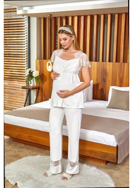 Dantelli Lohusa Pijama Takımı Cossybyaqua 18501K