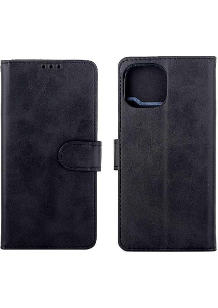 IPhone 14 Için Filp Durumda Pu Deri Manyetik Kapatma Kickstand Kart Tutucu (Yurt Dışından)