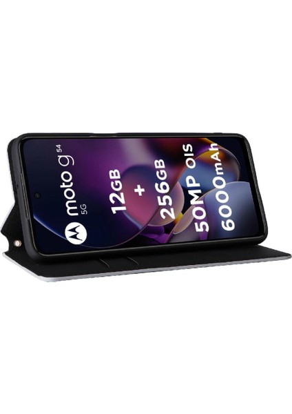 Motorola Moto G64Y 5g Manyetik Kapatma 3D Desen Kart Yuvaları Pu (Yurt Dışından)