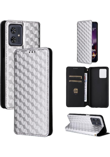 Motorola Moto G64Y 5g Manyetik Kapatma 3D Desen Kart Yuvaları Pu (Yurt Dışından)