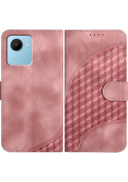 Realme C30 Manyetik Kart Tutucu Için Flip Case Darbeye Deri Kılıf Flip (Yurt Dışından)
