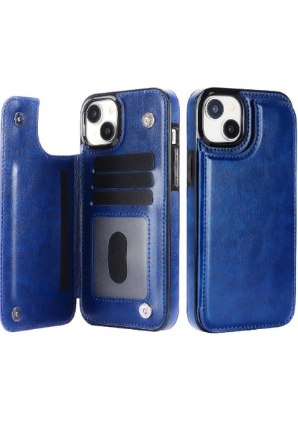 Kart Tutucu Çift Manyetik ile IPhone 15 Için Cüzdan Kılıf Pu Deri (Yurt Dışından) modelleri