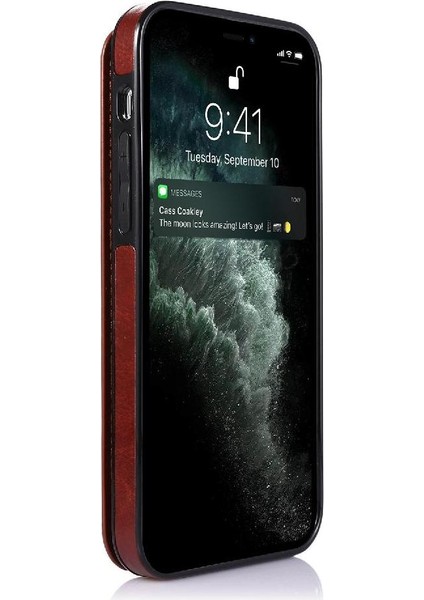 Kart Sahibi ile IPhone 13 Pro Max Pu Deri Kart Yuvaları Için Cüzdan Kılıf (Yurt Dışından)