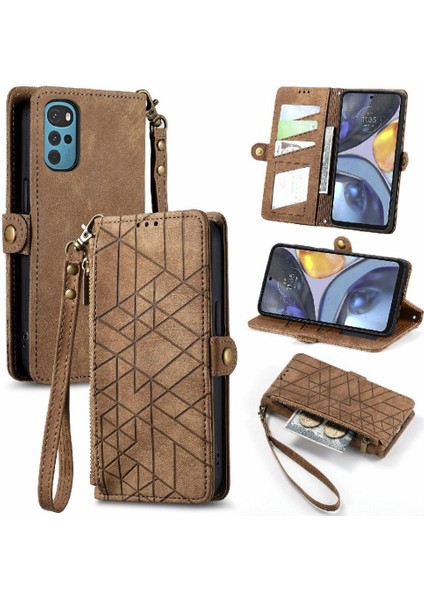 Motorola Moto G22 Flip Kapak Için Flip Case Basit Iş Darbeye (Yurt Dışından)