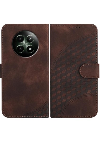 Realme 12 5g Flip Iş Pu Deri Flip Kapak Için Flip Case Geometrik (Yurt Dışından)