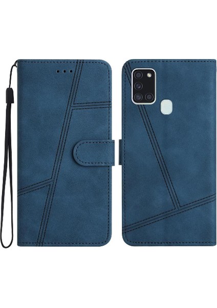 Samsung Galaxy A21S Için Flip Case Cüzdan Pu Deri Tam Koruma Bilek (Yurt Dışından)