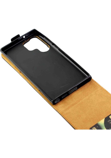 Samsung Galaxy S23 Ultra Tpu Deri Kart Yuvası Için Dikey Flip Case (Yurt Dışından) modelleri