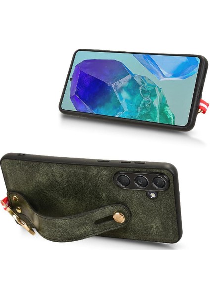 Samsung Galaxy C55 5g Kolaylık Bilek Kayışı Premium Pu Deri Kılıf (Yurt Dışından)