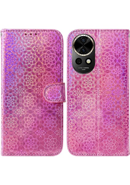 SZY Market Huawei Nova 12 Için Flip Case Standı Tutucu Glitter Renkli Cüzdan Kılıf Pu (Yurt Dışından)