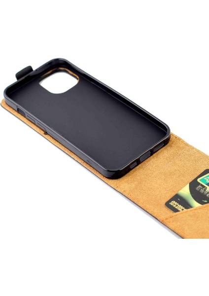 Dikey Flip Case IPhone 15 Kart Yuvası Tpu Deri Koruyucu Kapak (Yurt Dışından)