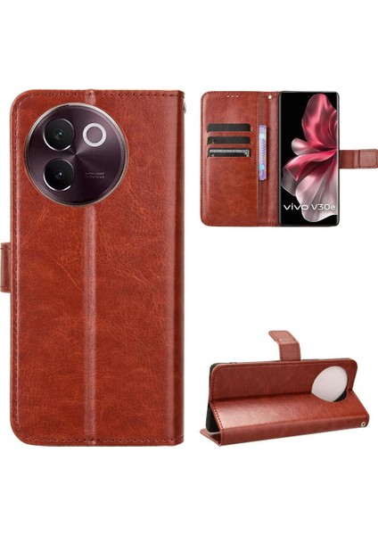 Vivo V30E 5g Kart Tutucu Cüzdan Için Kılıf Manyetik Kapak Çevirin (Yurt Dışından)