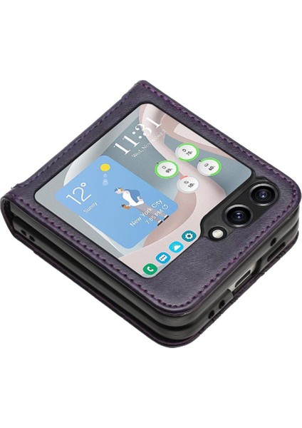 Samsung Galaxy Z Flip5 Pu Deri Kart Tutucu Bilek Kayışı Için Filp Durumda (Yurt Dışından) fırsatları