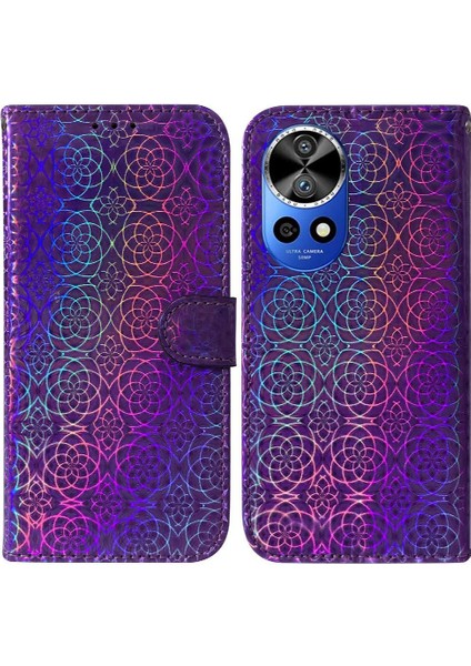 SZY Market Huawei Nova 12 Pro Için Flip Case Glitter Renkli Premium Pu Deri Kart (Yurt Dışından)