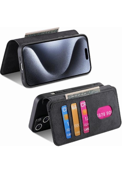 IPhone 15 Için Flip Case Pro Retro Kart Standı Cüzdan Mıknatıs Koruyucu (Yurt Dışından) fiyatları