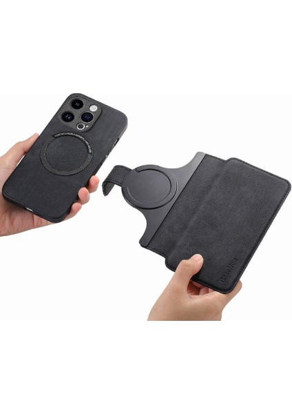 IPhone 15 Için Flip Case Pro Retro Kart Standı Cüzdan Mıknatıs Koruyucu (Yurt Dışından) modelleri